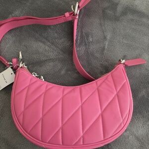 Pink Quilted Shoulder Bag